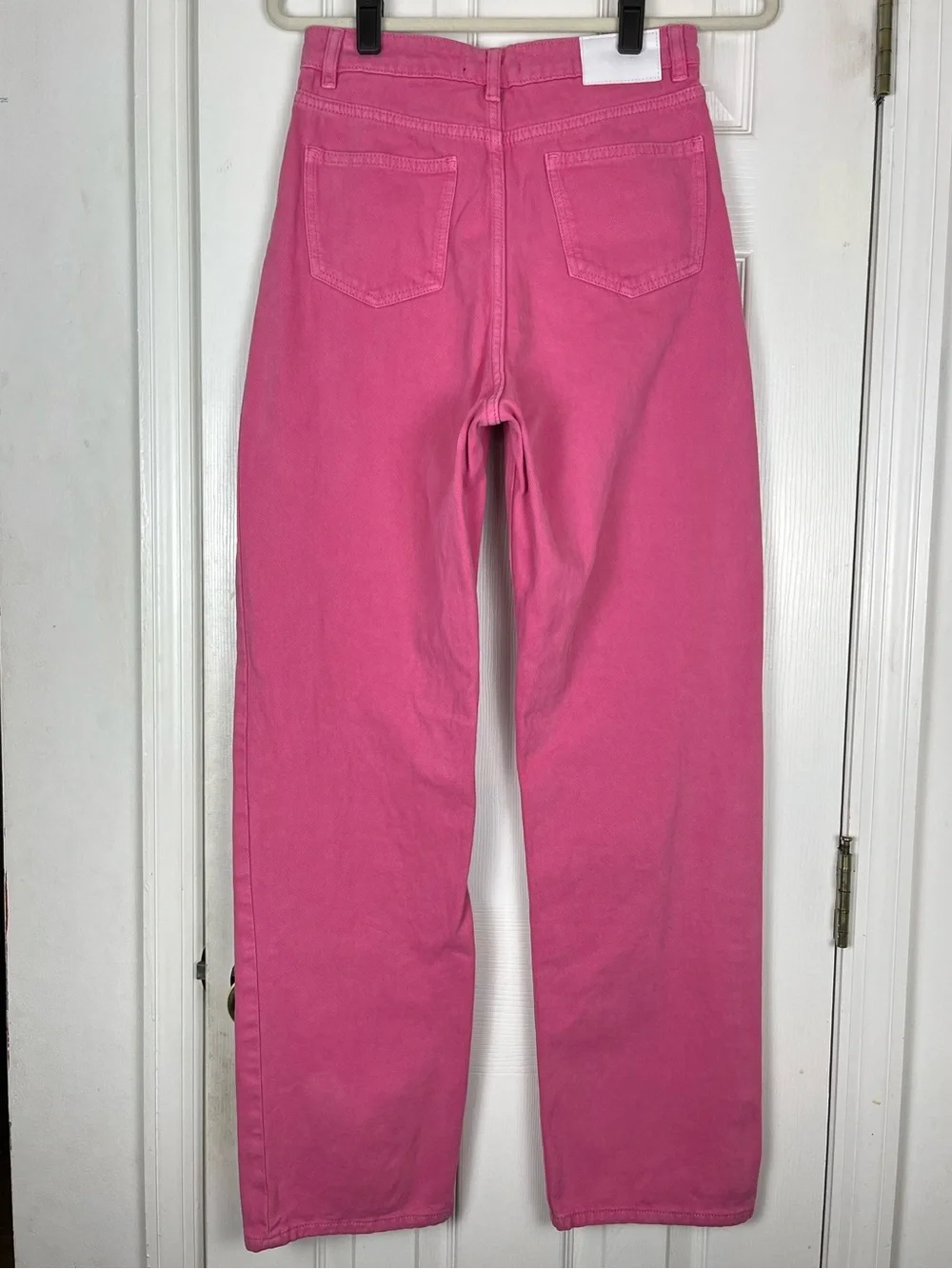 Missguided Bubblegum Pink High Rise Relaxed Straight Denim Jeans Sz 6